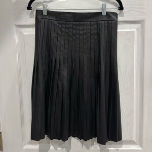 Rebecca Taylor Vegan Leather Pleated Skirt